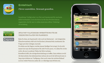 erntefrisch page 400x244 Erntefrisch  iPhone App als Saisonkalender für Obst und Gemüse